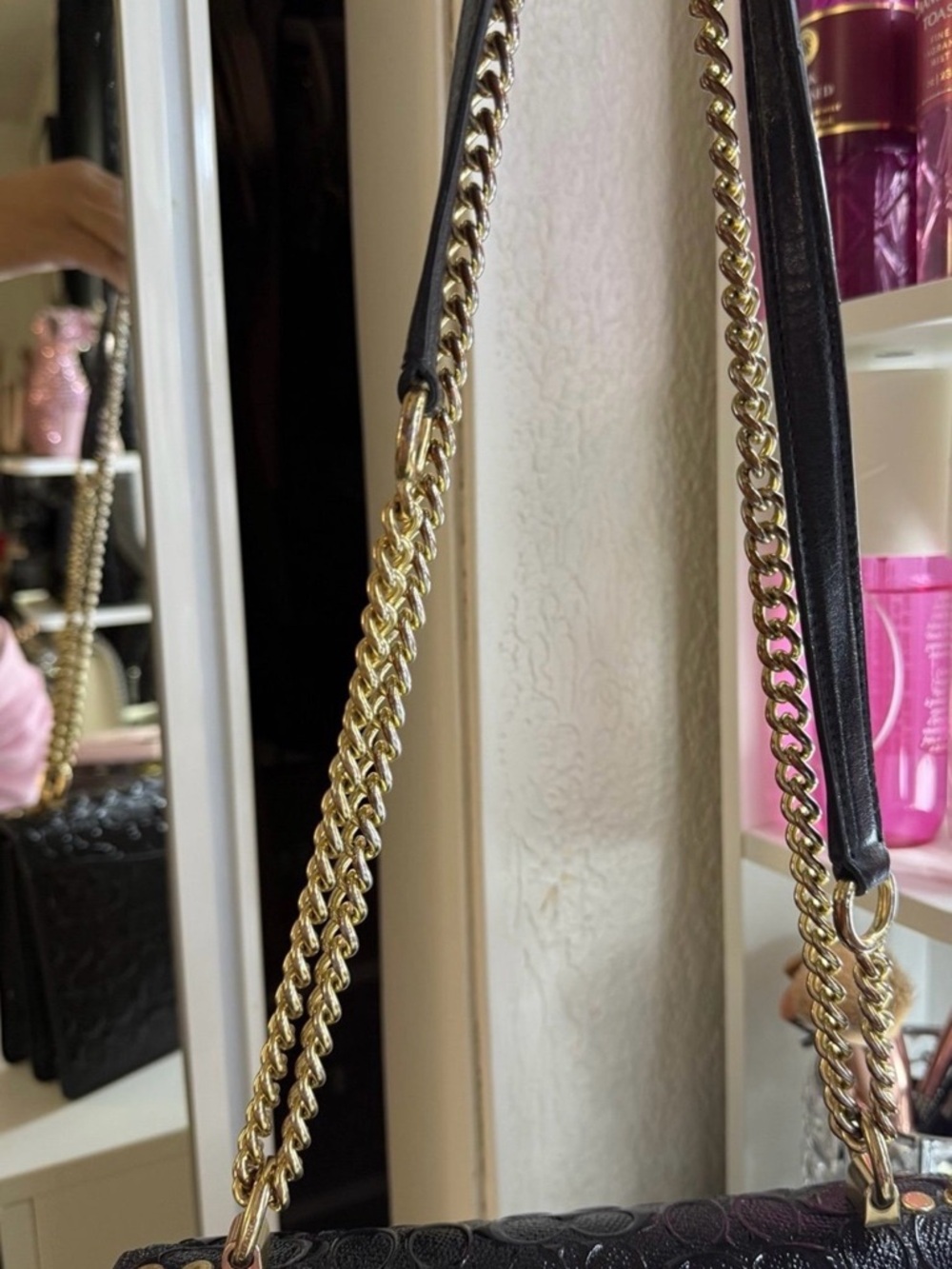 COACH Black Embossed Signature Leather Crossbody Bag - Picture 3 of 7